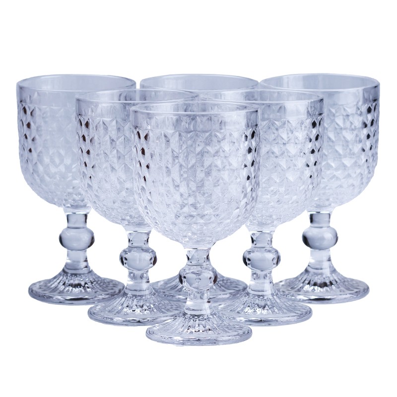 Набір келихів столових з товстого скла TS Kitchen 6 штук під кришталь прозорий (HP4152)