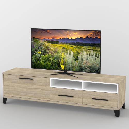 Тумба під телевізор Тиса Мебель ТВ-370 Дуб сонома Білий 49x44x180 см Тумба під телевізор Тиса Мебель ТВ-370 Дуб сонома Білий 49x44x180 см