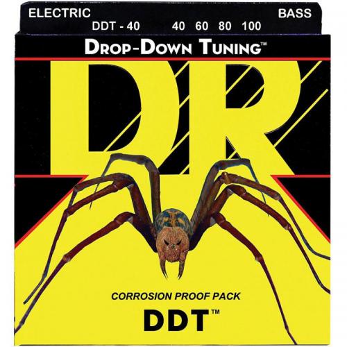 Струни для бас-гітари DR DDT-40 Drop-Down Tuning Light Bass 4-Strings 40/100 Струни для бас-гітари DR DDT-40 Drop-Down Tuning Light Bass 4-Strings 40/100