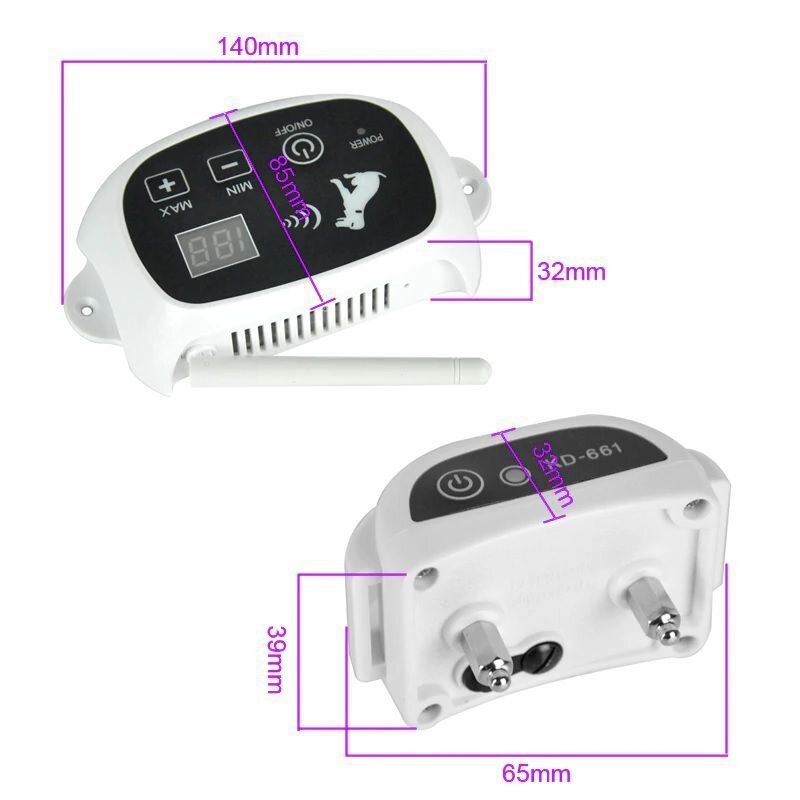 Бездротовий електронний паркан для собак Pet KD-661 з 2-ма нашийниками, білий