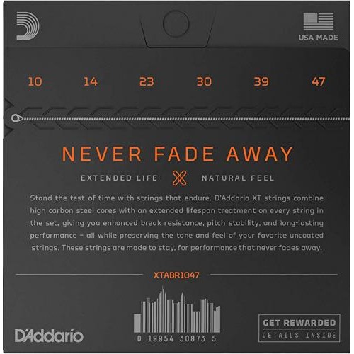 Струни для акустичної гітари D'Addario XTABR1047 XT 80/20 Bronze Extra Light 10/47 Струни для акустичної гітари D'Addario XTABR1047 XT 80/20 Bronze Extra Light 10/47
