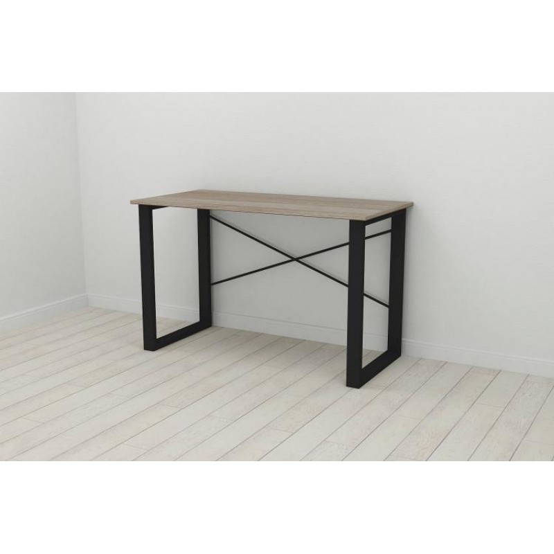 Письмовий стіл Ferrum-decor Драйв 750x1400x700 Чорний метал ДСП Дуб Сонома Трюфель 16 мм (DRA110)