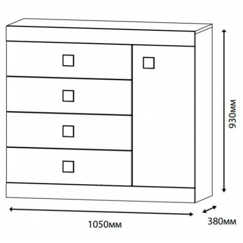 Комод для рещей Еверест Соната 5 Сонома + білий (Son-1) Комод для рещей Еверест Соната 5 Сонома + білий (Son-1)