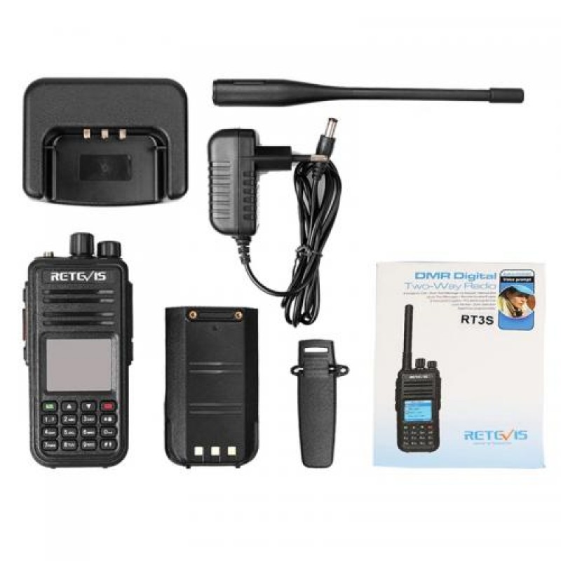 Цифрова рація з шифруванням 2-х діапазонна з аналоговим режимом Retevis RT3S DMR 5 Ватт (100891)