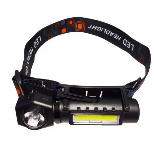 Налобний ліхтар на акумуляторі 2в1 KX-212 9074 Black HeadLight