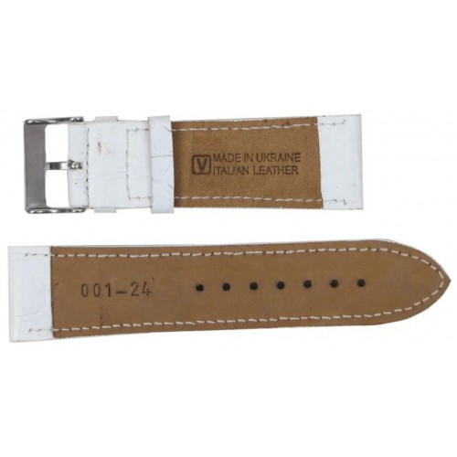 Ремінець для годинника Mykhail Ikhtyar зі шкіри 24 мм Білий (S001-24S white)