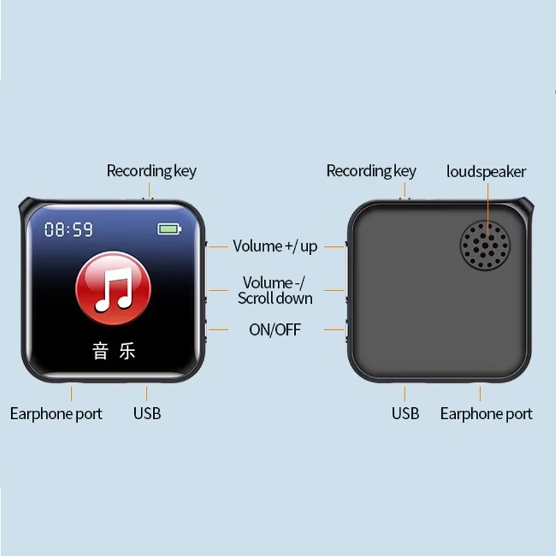 Міні диктофон з великим екраном, радіо та MP3 плеєром Nectronix M30, 16 Гб пам'яті