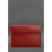 Шкіряний чохол-конверт на магнітах для MacBook 14 Червоний BlankNote