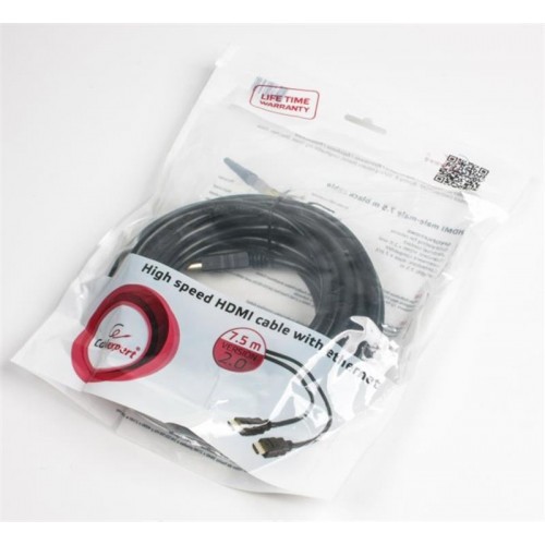 Кабель Cablexpert (CC-HDMI4-7.5M) HDMI-HDMI V.1.4, вилка/вилка 7.5м Black polibag в інтернет супермаркеті PbayMarket!