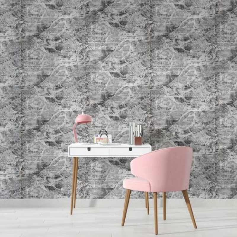 Самоклеюча 3D панель під у рулоні Sticker Wall SW-00001196 19600x700x3 мм Чорний мармур (R061-3-20)