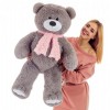 Плюшевий ведмідь Mister Medved із шарфиком Денні 110 см Сірий (098)