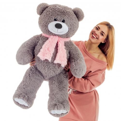 Плюшевий ведмідь Mister Medved із шарфиком Денні 110 см Сірий (098) Плюшевий ведмідь Mister Medved із шарфиком Денні 110 см Сірий (098)