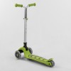 Самокат триколісний Best Scooter складане алюмінієве кермо, 4 колеса PU зі світлом Light green (102320)