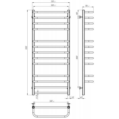 Сушарка електрична Lux П13 500х1200 Deffi Хром JD04 Праве підключення (A.LU.120.50.13.E.C.R.2) в інтернет супермаркеті PbayMarket!