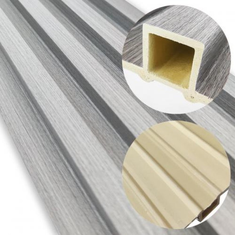 Декоративна стінова рейка Sticker Wall 160*23*3000мм (D) SW-00001528 Світло-сіра