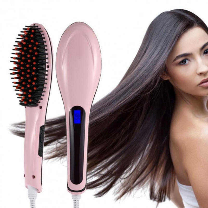 Гребінець випрямляч для укладання волосся електричний Fast Hair Straightener HQT-906