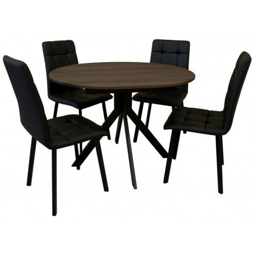 Стіл Max's furniture Мічіган 90х110/150х75 см Дуб + Чорний Стіл Max's furniture Мічіган 90х110/150х75 см Дуб + Чорний