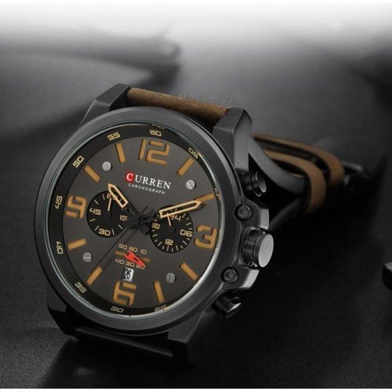 Чоловічий наручний годинник Curren Monreal Коричневий
