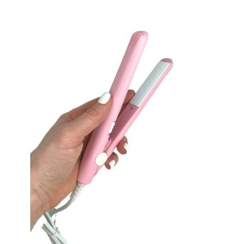 Випрямляч щипці Straightener Style Mini для укладання волосся та створення об'єму Рожевий