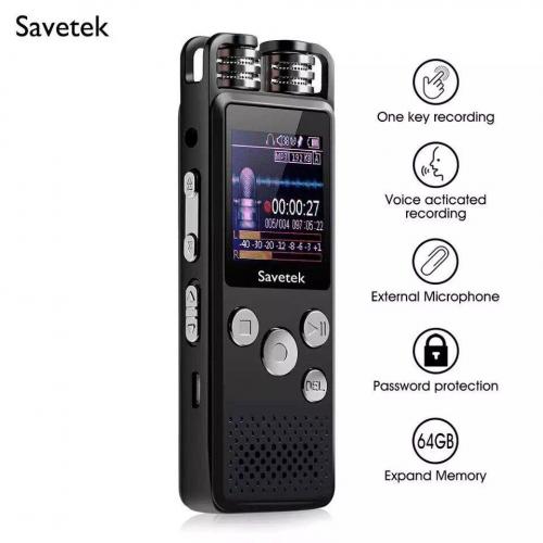 Професійний цифровий диктофон Savetek GS-R07 original, 8 Гб пам'яті, стерео, SD до 64 Гб