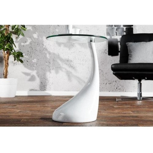 Столик дизайнерський журнальний SDM Перла пластик стільниця кругла скло 50 см Білий (hub_2qzk5i) Столик дизайнерський журнальний SDM Перла пластик стільниця кругла скло 50 см Білий (hub_2qzk5i)