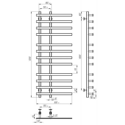 Сушарка електрична Atena П12 150х1200 Deffi Хром JD04 Праве підключення (A.AT.120.15.12.E.C.R.2) в інтернет супермаркеті PbayMarket!