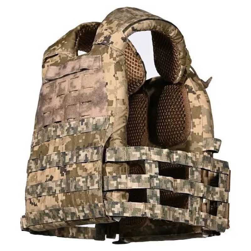 Плитоноска без плит No Brand M6 зі швидким скиданням 28 х 36 х 18 см Піксель (2073630101)