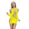 Сексуальна сукня сітка бодістокінг жовтого кольору з рукавичками We Love в інтернет супермаркеті PbayMarket!