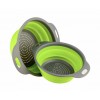 Друшляк силіконовий складаний Collapsible filter baskets великий + маленький Зелений (300674)