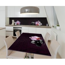 Наклейка 3Д вінілова на стіл Zatarga «Орхідеї в бордовому» 650х1200 мм (Z184932/1st)