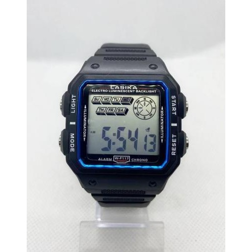 Годинник наручний спортивний вологостійкий Lasika Sports W-F117 Чорний з синім (IBW877BZ) Годинник наручний спортивний вологостійкий Lasika Sports W-F117 Чорний з синім (IBW877BZ)