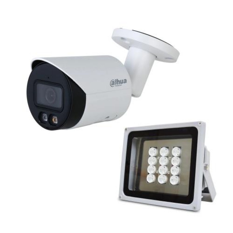 Комплект IP-відеокамера 4 Мп Dahua DH-IPC-HFW2449S-S-IL 2.8 мм та ІЧ-прожектор Lightwell LW12-140IR45-220