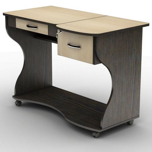 Стіл комп'ютерний Тиса Мебель СУ-5К Венге Молочний 750x570x1060 мм Стіл комп'ютерний Тиса Мебель СУ-5К Венге Молочний 750x570x1060 мм