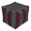 Пуф Кубик Смугастий Оксфорд 40х40 Студія Комфорту Сірий + Бордовий