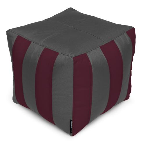 Пуф Кубик Смугастий Оксфорд 40х40 Студія Комфорту Сірий + Бордовий Пуф Кубик Смугастий Оксфорд 40х40 Студія Комфорту Сірий + Бордовий