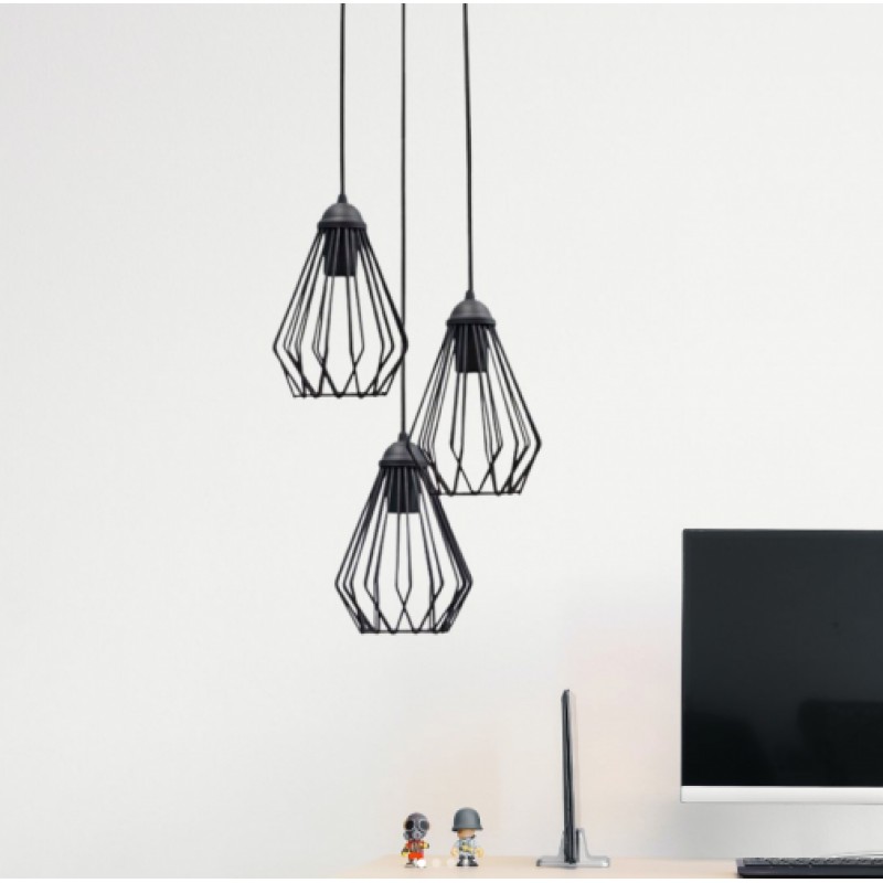 Світильник підвісний у стилі лофт MSK Electric Silvia NL 05371-3R на круглій стельовій платформі