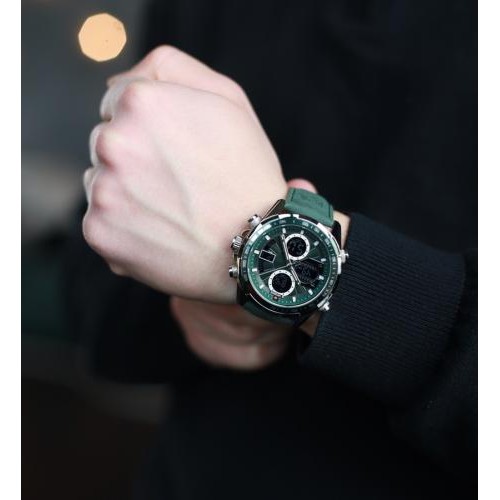 Наручний годинник чоловічий NaviForce Fly ArmyGreen Сріблястий (2743)