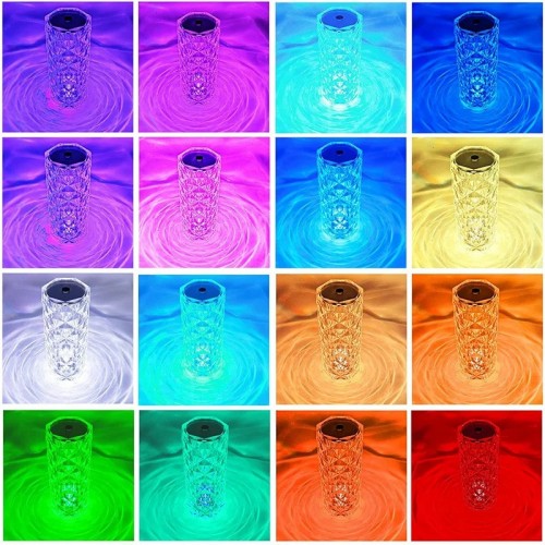 Настільна світлодіодна кристалічна лампа RIAS Rose Diamond RGB з пультом (3_04418) Настільна світлодіодна кристалічна лампа RIAS Rose Diamond RGB з пультом (3_04418)