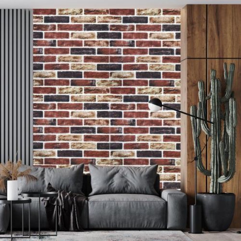 Самоклеюча 3D панель Sticker Wall SW-00001183 Цегла клінкер бежева 700х700х5мм