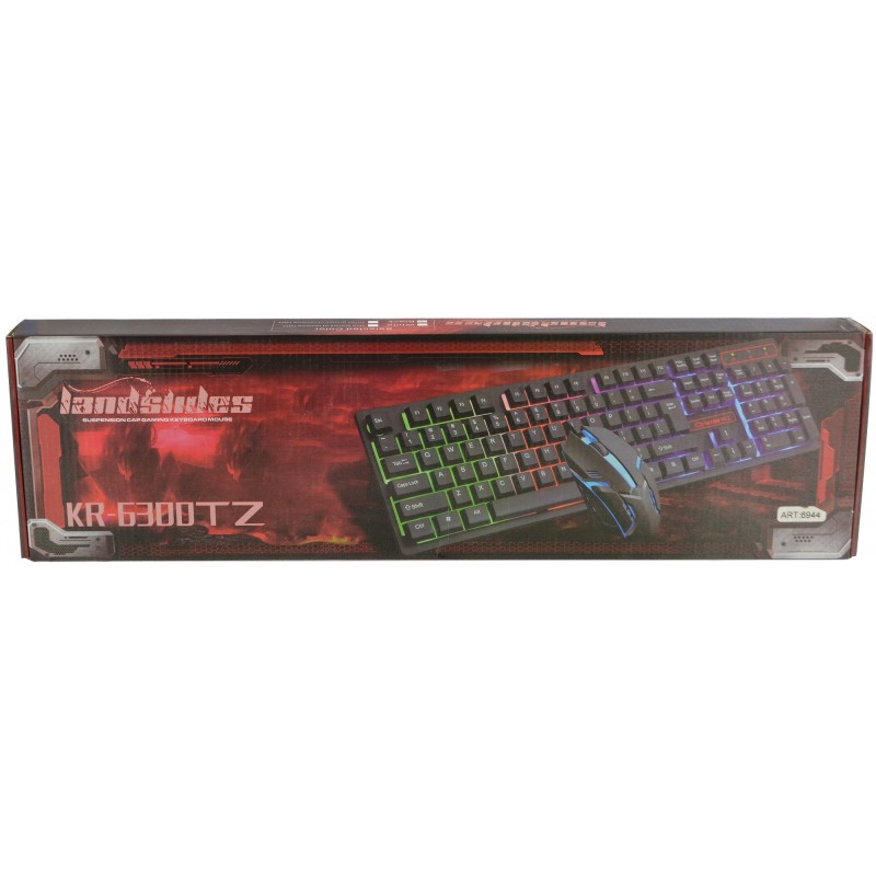 Ігрова клавіатура KeyBoard HK-6300TZ та мишка з RGB підсвічуванням Black