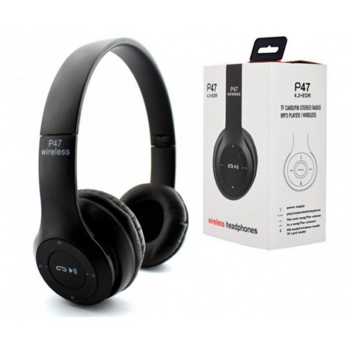 Бездротові Bluetooth навушники Wireless Headset P47 Black