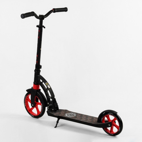 Двоколісний самокат Best Scooter колеса PU складаний амортизатор 70 кг Black and red (103455) Двоколісний самокат Best Scooter колеса PU складаний амортизатор 70 кг Black and red (103455)