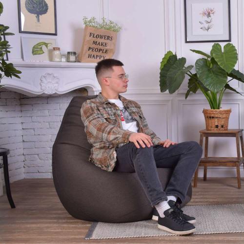 Крісло Мішок Груша Рогожка 150х100 Студія Комфорту Великий коричневий Крісло Мішок Груша Рогожка 150х100 Студія Комфорту Великий коричневий