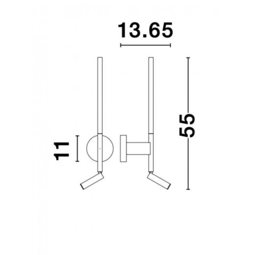 Бра Nova Luce Handy 13.65 x55 см Чорний (Nova9182812)