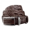 Ремінь-автомат CROCODILE LEATHER з натуральної шкіри крокодила Коричневий (18240)