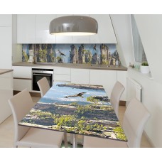 Наклейка 3Д вінілова на стіл Zatarga «Кам'яна висота» 650х1200 мм для будинків, квартир, столів, кав'ярень, кафе