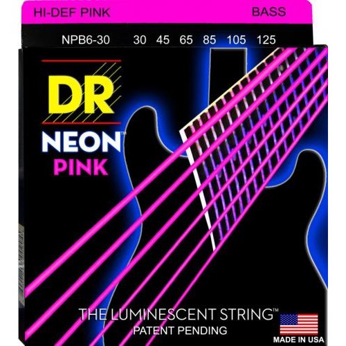 Струни для бас-гітари DR NPB6-30 Hi-Def Neon Pink K3 Coated Medium Bass 6 Strings 30/125 Струни для бас-гітари DR NPB6-30 Hi-Def Neon Pink K3 Coated Medium Bass 6 Strings 30/125