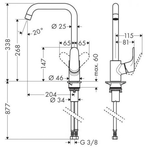 Змішувач для кухонної мийки Hansgrohe Focus М41 31820670 в інтернет супермаркеті PbayMarket!