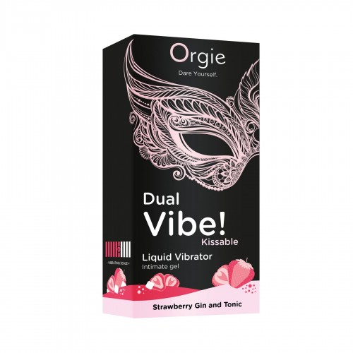 Рідкий вібратор Orgie Dual Vibe! Strawberry Gin & Tonic Kissable Liquid Vibrator, 15 мл Рідкий вібратор Orgie Dual Vibe! Strawberry Gin & Tonic Kissable Liquid Vibrator, 15 мл