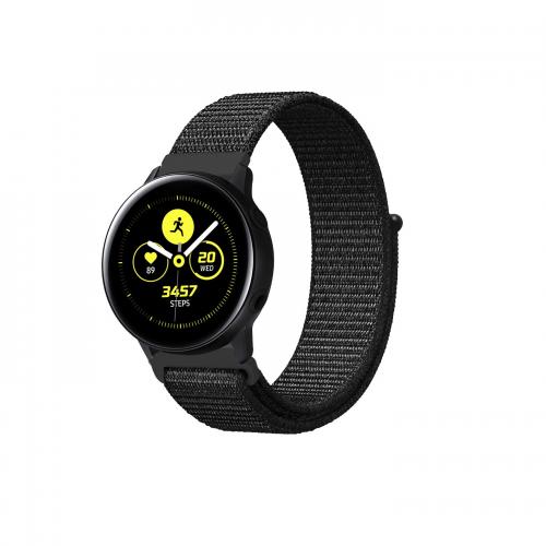 Ремінець BeWatch нейлоновий липучка для Samsung Galaxy Watch Active Чорний (1011301.2) Ремінець BeWatch нейлоновий липучка для Samsung Galaxy Watch Active Чорний (1011301.2)